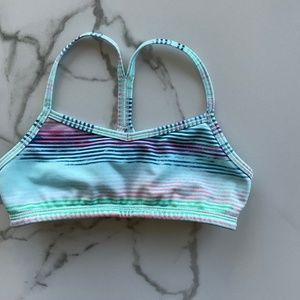 Ivivva by Lululemon Drill Sports Bra, blue/multicolored, 10, excellent condition